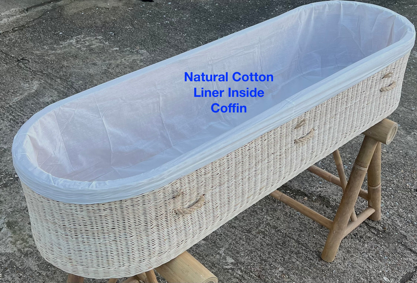 Natural Woven Eco Coffin – Medium